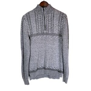 JB Holt Men's Half‎ Zip Mock Neck Sweater Knit Pullover Casual Gray Small S